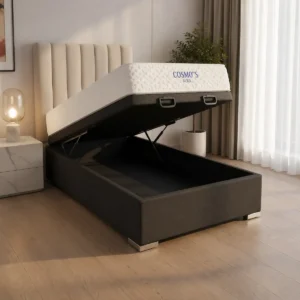 Sommier Baul 1 Plaza Aura 90x190x57 Resorte Bonell Carbono