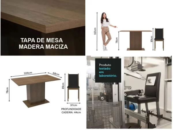 Juego de Comedor Talita con 4 Sillas - Imagen 2