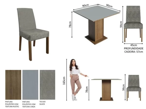 Juego de Comedor Karina con 4 Sillas - Imagen 5