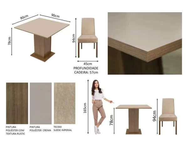 Juego de Comedor Deisa con 4 Sillas - Imagen 2