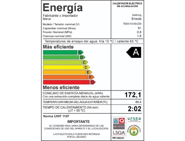 TERMOTANQUE ENXUTA 100 LTS ACERO– TENX21100 - Imagen 2
