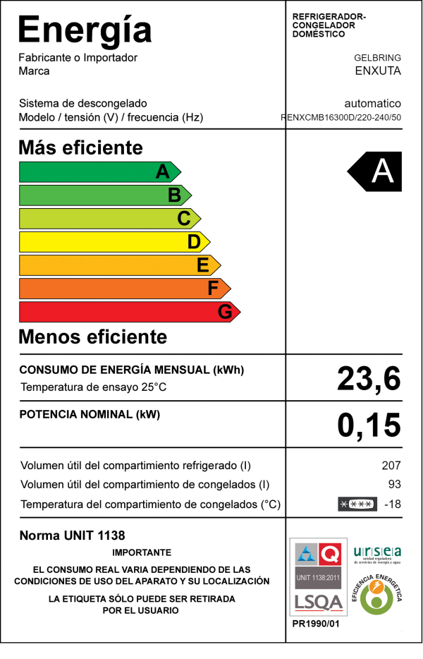 Refrigerador Combi Frío Seco 304 Lts Inox C/Dispensador Enxuta – RENXCMB16300D – - Imagen 2