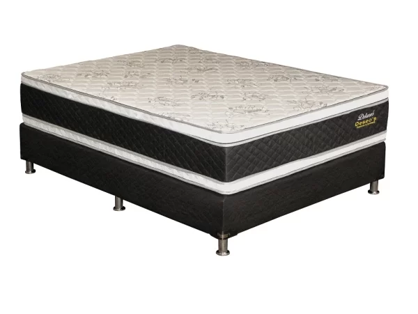 Conjunto Sommier Dólares 2 Plazas Espuma Alta Densidad
